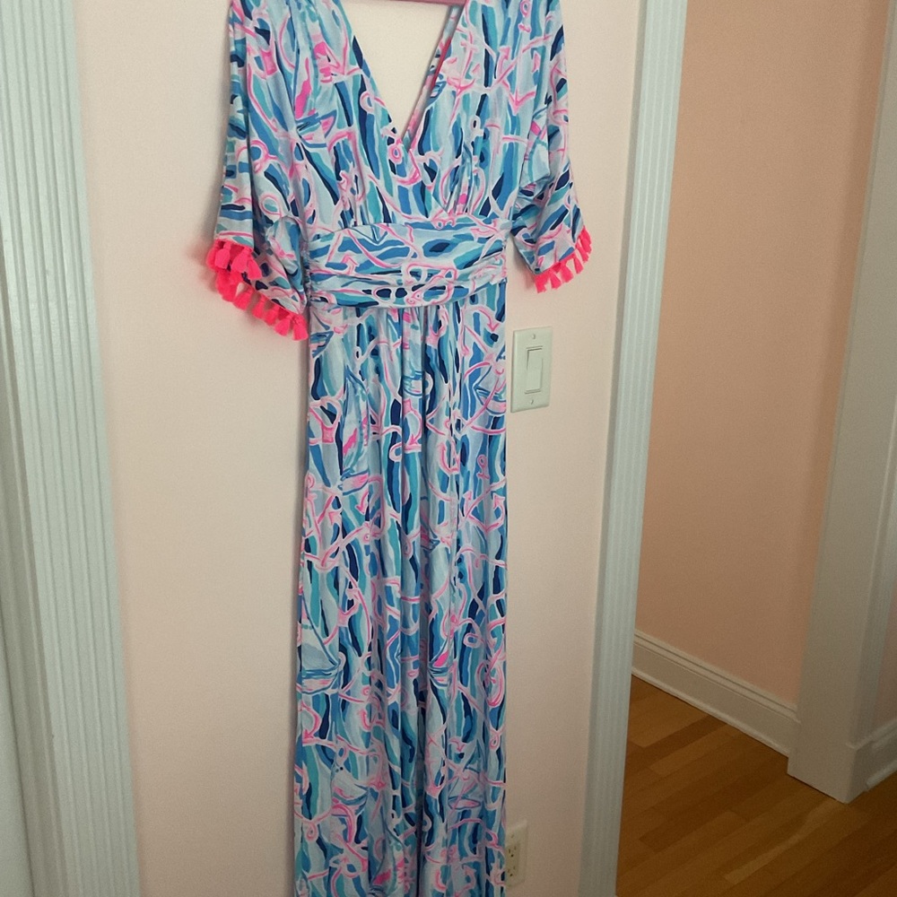 Lilly Pulitzer Blue and Pink Patterned Dress